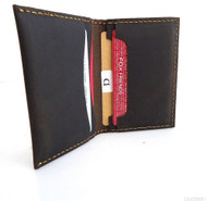 Genuine Leather man mini wallet Money credit cards pocket small s handmade ab