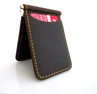 Genuine buffalo Leather man mini wallet Money id credit cards pocket small style ta