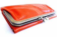 Genuine natural retro leather orange woman purse tote wallet Clutch Coins bag  classic