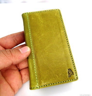 genuine full leather Case for Samsung Galaxy Note 3 book wallet handmade green R