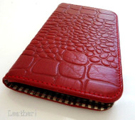 genuine leather Case For Samsung Galaxy Note I 1 book wallet handmade one red id