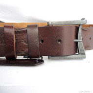 Genuine vintage Leather belt 43 mm Waist handmade classic retro brown 70s size s