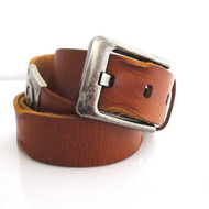 Genuine buffalo Leather belt mens Waist classic bright brown big size 2xl 3xl 52" 50" 48" 46"