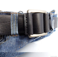 Genuine full Leather belt 43mm mens womens Waist handmade classic 60' s b black size S