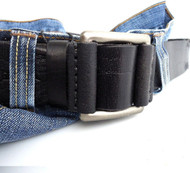 Genuine full Leather belt 43mm mens womens Waist handmade classic 60' s b black size m