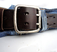 Genuine vintage Leather belt 43 mm Waist handmade classic retro brown size XL retro 60s