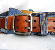 Genuine vintage Leather belt 43mm mens womens Waist handmade classic for jeans bright brown size XL free shipping !
