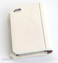 Genuine natural leather brown color iPhone 4 case cover with wallet credit card holder crocodile model ru