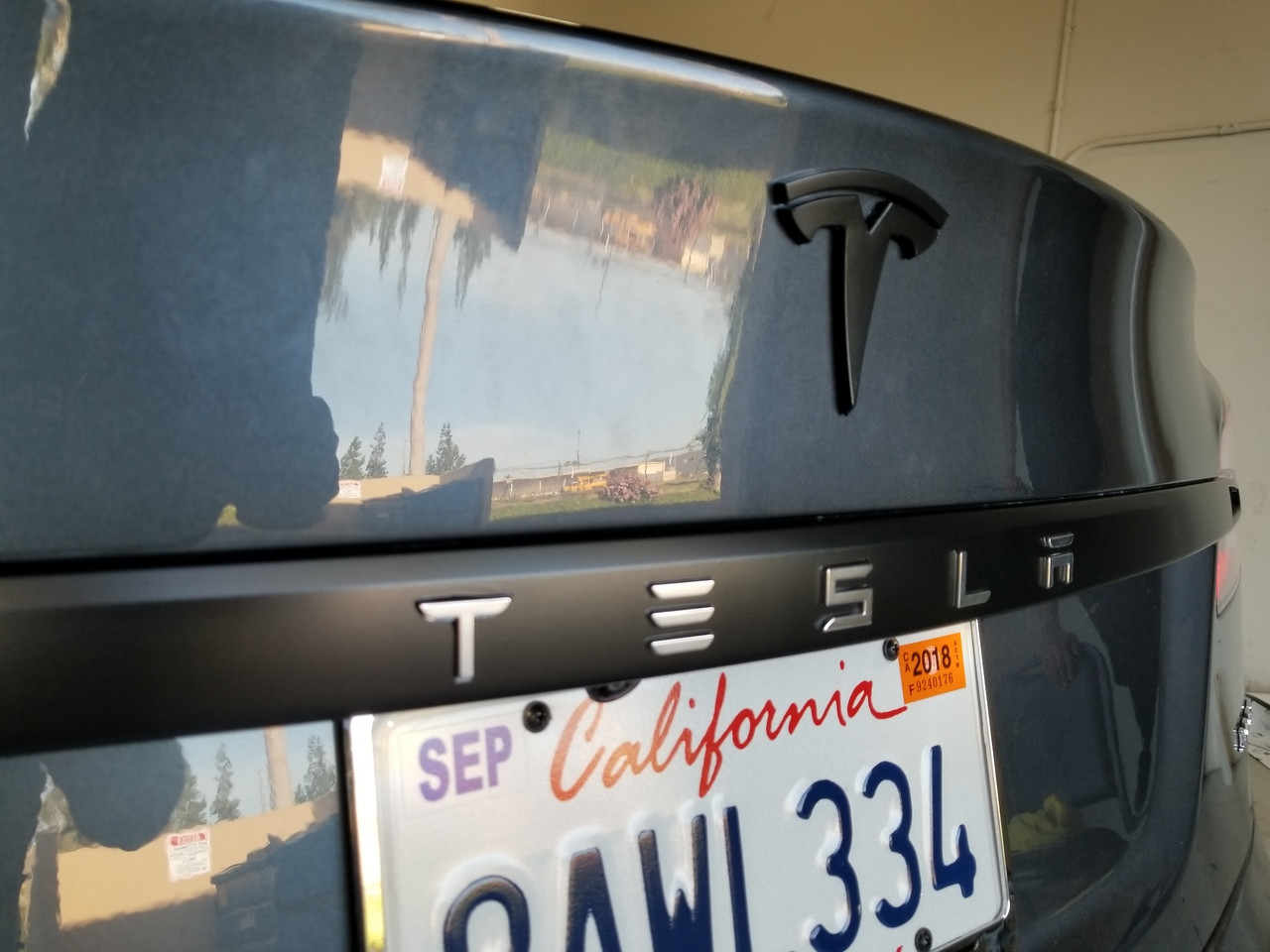 Tesla Trunk Trim Chrome Delete w/ Letters Cutout (Model S