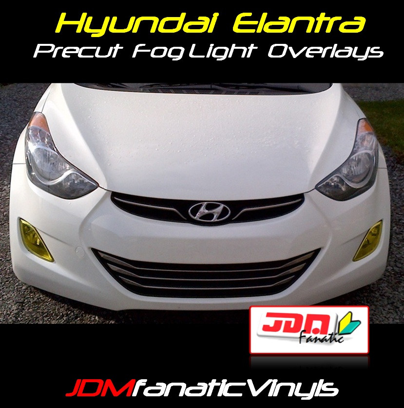 1113 Hyundai Elantra Precut Yellow Fog Light Overlays Tint