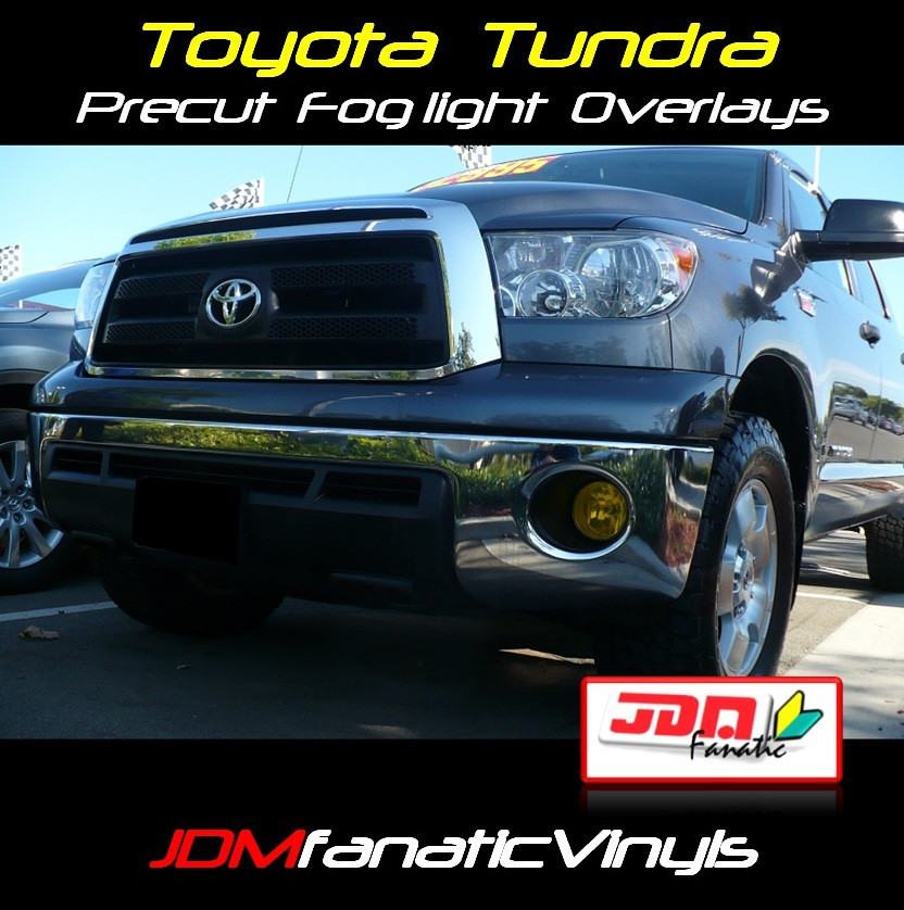 07-12 Toyota Tundra Precut Yellow Fog Light Overlays Tint