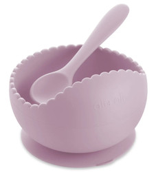 Ali+Oli Silicone Suction Scallop Bowl Set- Lilac