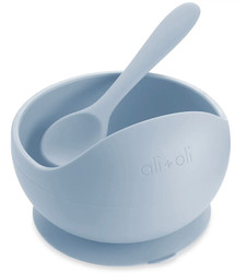Ali+Oli Silicone Suction Bowl Set- Cloud