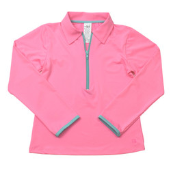 SET Heather Half Zip- Pink Athleisure/Turquoise