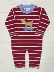 Lily Pads Burgundy/White Skateboard Puppy Romper