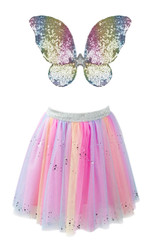 Creative Education Multi Sequin Skirt,Wings & Wand