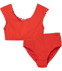 Habitual Girl Red Scallop High Waist Bikini