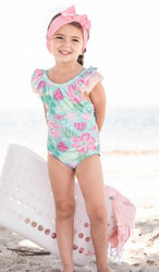 Ruffle Butts In Bloom Ruffle V-Back 1 Pc Swimsuit