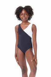 Habitual Girl Black/White Scallop 1 Pc Swim
