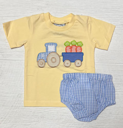 Three Sisters Easter Tractor Applique Bloomer Set