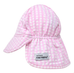 Flap Happy Pink Gingham Swim Flap Hat
