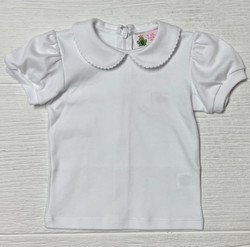 Lily Pads White Picot Trim Blouse