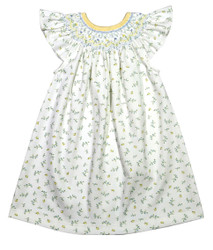 Baby Loren Hazel Blue/Yellow Floral Smocked Dress