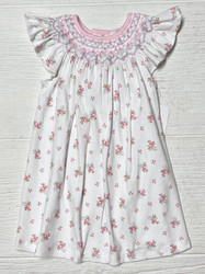 Baby Loren Pink Rosie Floral Smocked Dress