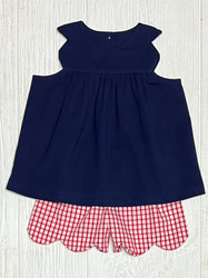 Sage & Lilly Red/White/Blue Scallop Short Set
