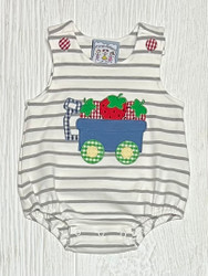 Three Sisters Baby Strawberry Picking Applique Bubble