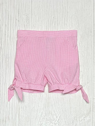 Silly Goose Pink Check Girls Short with Bow