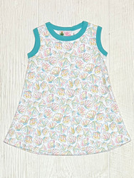 Lily Pads Carribean Shell Print A-Line Dress