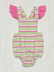 Squiggles Hot Pink/Lime Stripe Ruffle Bubble