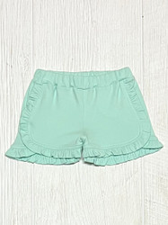 Lily Pads Light Jade Knit Basic Ruffle Shorts
