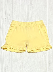 Lily Pads Pale Yellow Knit Basic Ruffle Shorts
