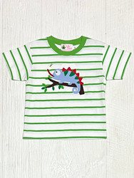 Lily Pads Green Stripe Chameleon Tee