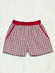 La Luna Grey/Red Plaid Boys Shorts