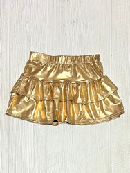 Tweenstyle Gold Smocked Waist Tiered Skirt