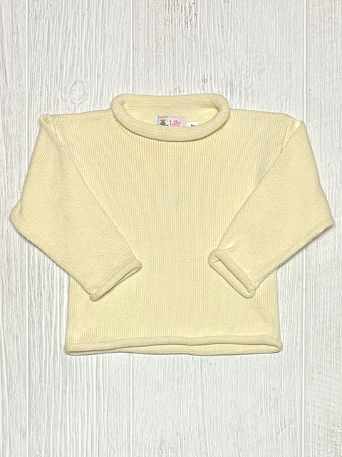 Lily Pads Ivory Roll Neck Sweater