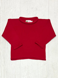 Lily Pads Deep Red Roll Neck Sweater
