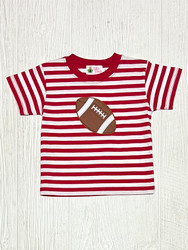 Lily Pads Boy Red/White Stripe Football Tshirt