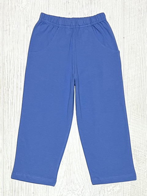 Lily Pads Boys Knit Pants with Pockets- Dark Chambray