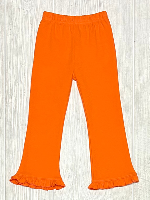 Lily Pads Ruffled Flared Pants- Orange