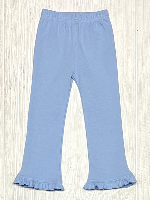 Lily Pads Ruffled Flared Pants- Sky Blue