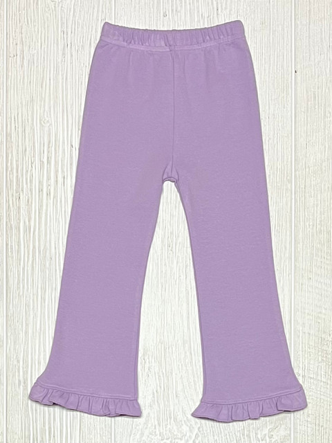 Lily Pads Ruffled Flared Pants- Lavender