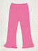 Lily Pads Ruffled Flared Pants- Bubblegum Pink