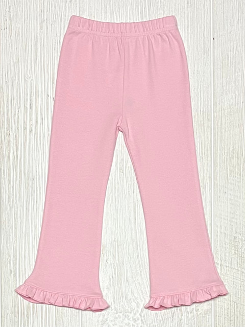 Lily Pads Ruffled Flared Pants- Light Pink