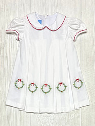 Anavini White Corduroy Wreath Dress