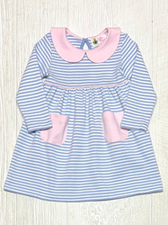 Lily Pads Blue/Pink Stripe Dress