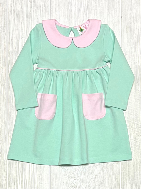 Lily Pads Jade/Pink Pocket Dress